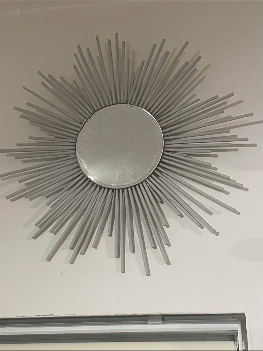 Silver Sunburst Wall Mirror - Modern Home Wall Decor